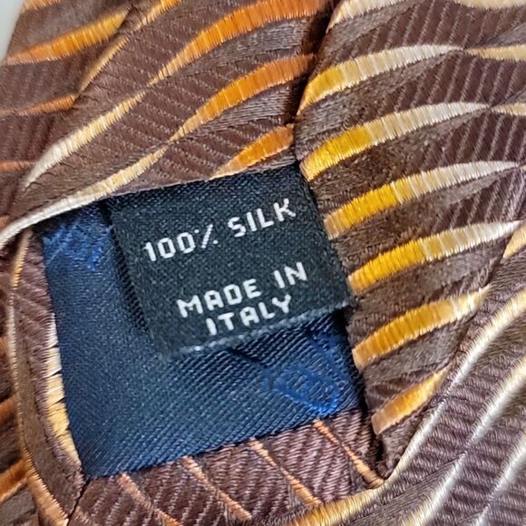 Jos. A. Bank Brown and Orange Striped Tie - Picture 3 of 7